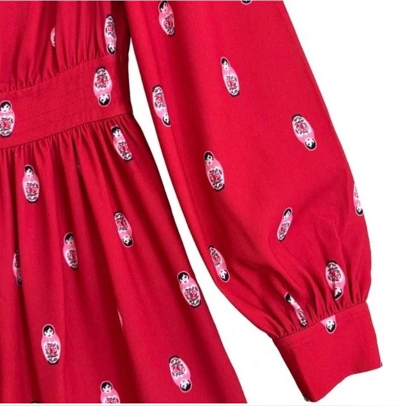 Kate Spade Ooh La La Russian Nesting Dolls Ruffled Dress in Charm Red - Picture 5 of 13